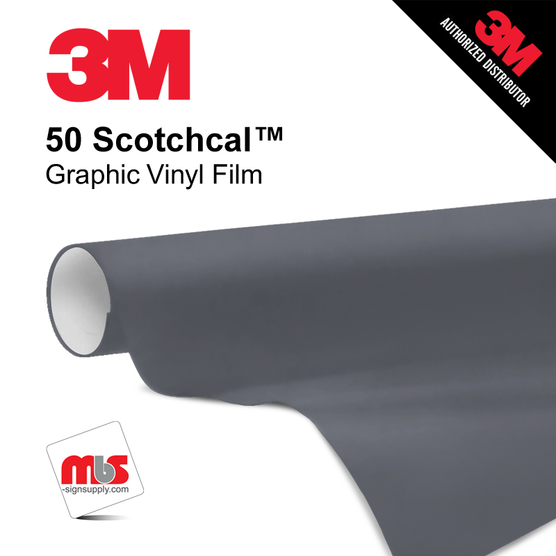 24'' x 10 Yards 3M™ Series 50 Scotchcal Gloss Nimbus Grey 5 Year Unpunched 3 Mil Calendered Graphic Vinyl Film (Color Code 097)